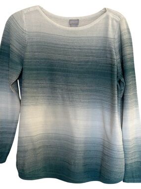 Chico's Jasper Ombré Bateau Pullover sweater Top Women’s Medium Long Sleeves